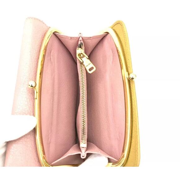 Authentic MIU MIU Madras Ribbon Leather Trifold Wallet Bicolor/3AF0677 - Picture 5 of 8